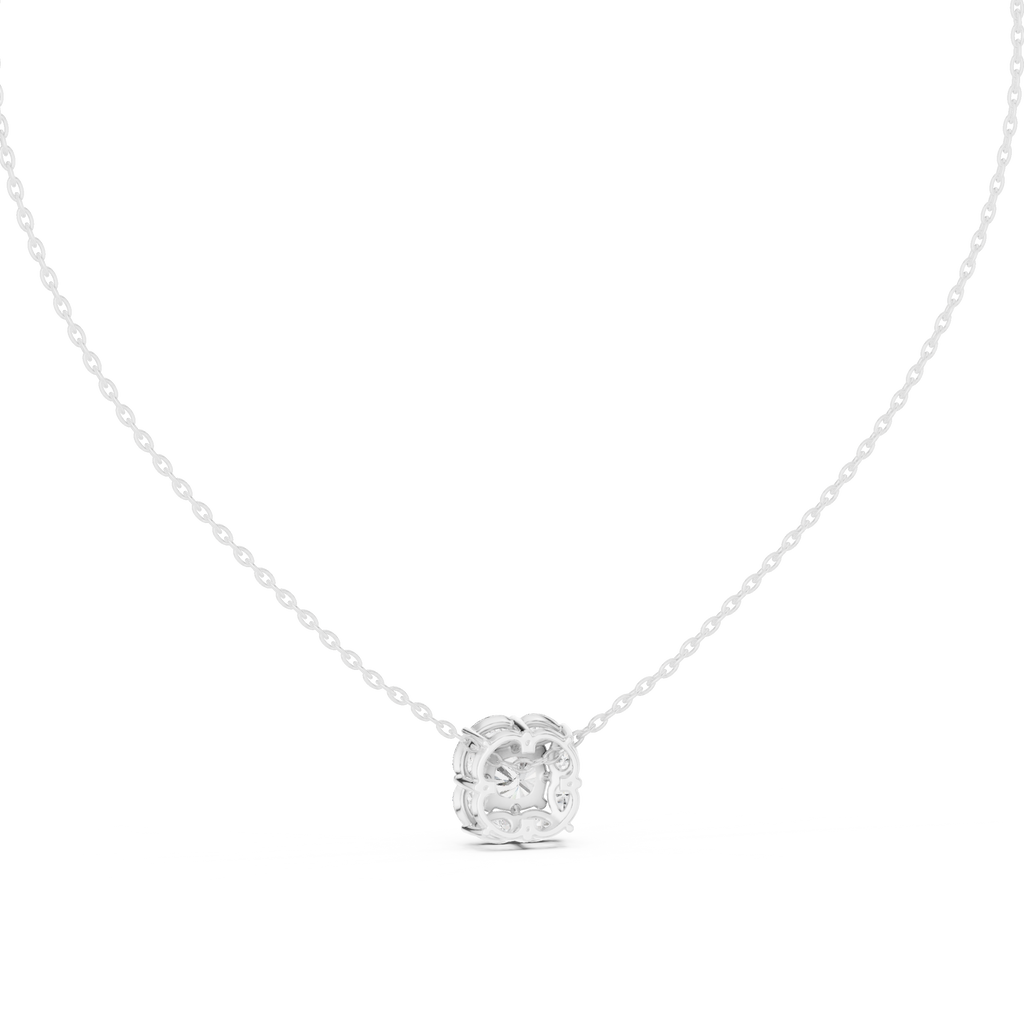 Elegant Cushion Diamond Cluster Necklace for Women