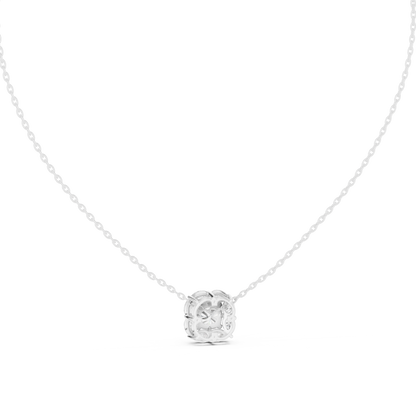 Elegant Cushion Diamond Cluster Necklace for Women