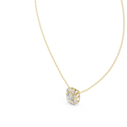Elegant Cushion Diamond Cluster Necklace for Women