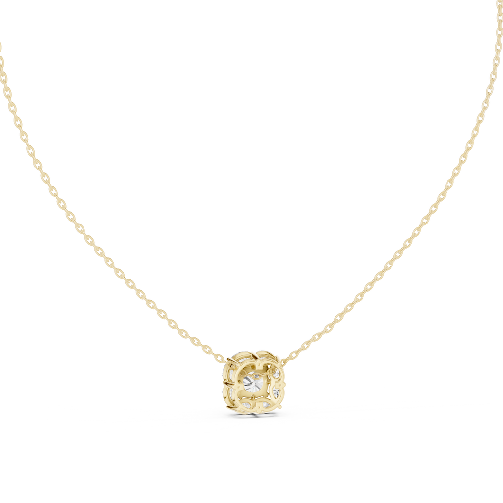 Elegant Cushion Diamond Cluster Necklace for Women