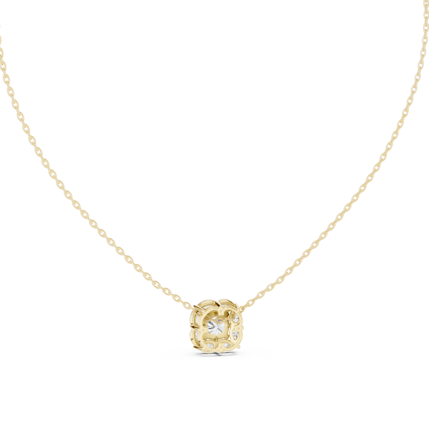 Elegant Cushion Diamond Cluster Necklace for Women