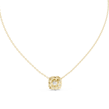 Elegant Cushion Diamond Cluster Necklace for Women
