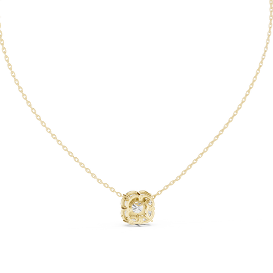Elegant Cushion Diamond Cluster Necklace for Women