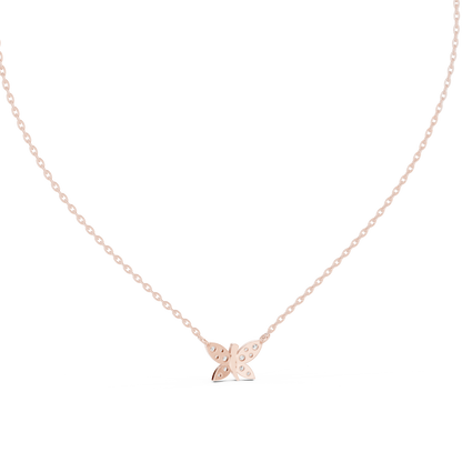 Fine Jewelry Butterfly Motif Diamond Necklac