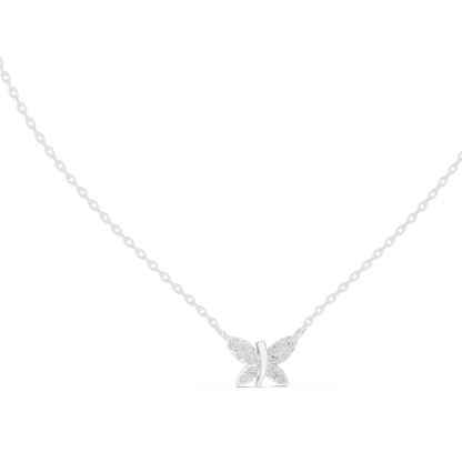 Fine Jewelry Butterfly Motif Diamond Necklac