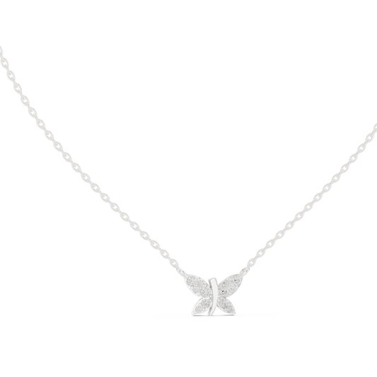 Fine Jewelry Butterfly Motif Diamond Necklac