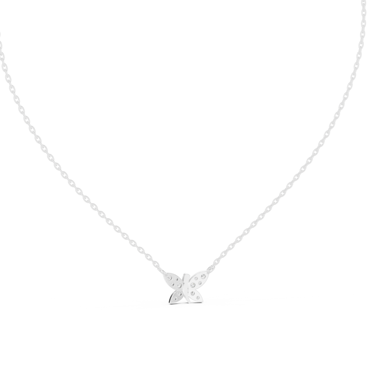 Fine Jewelry Butterfly Motif Diamond Necklac
