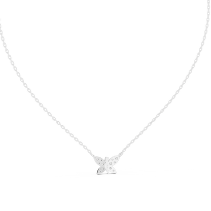Fine Jewelry Butterfly Motif Diamond Necklac