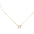 Fine Jewelry Butterfly Motif Diamond Necklac