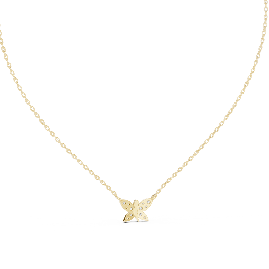 Fine Jewelry Butterfly Motif Diamond Necklac