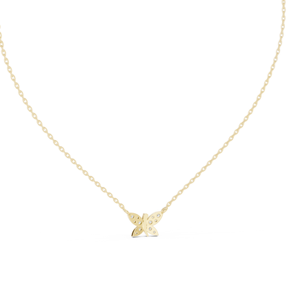 Fine Jewelry Butterfly Motif Diamond Necklac