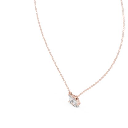 Fine Jewelry Two Stone Diamond Pendant in Rose Gold