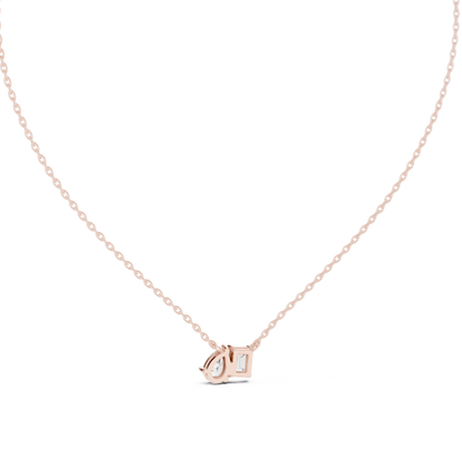 Fine Jewelry Two Stone Diamond Pendant in Rose Gold
