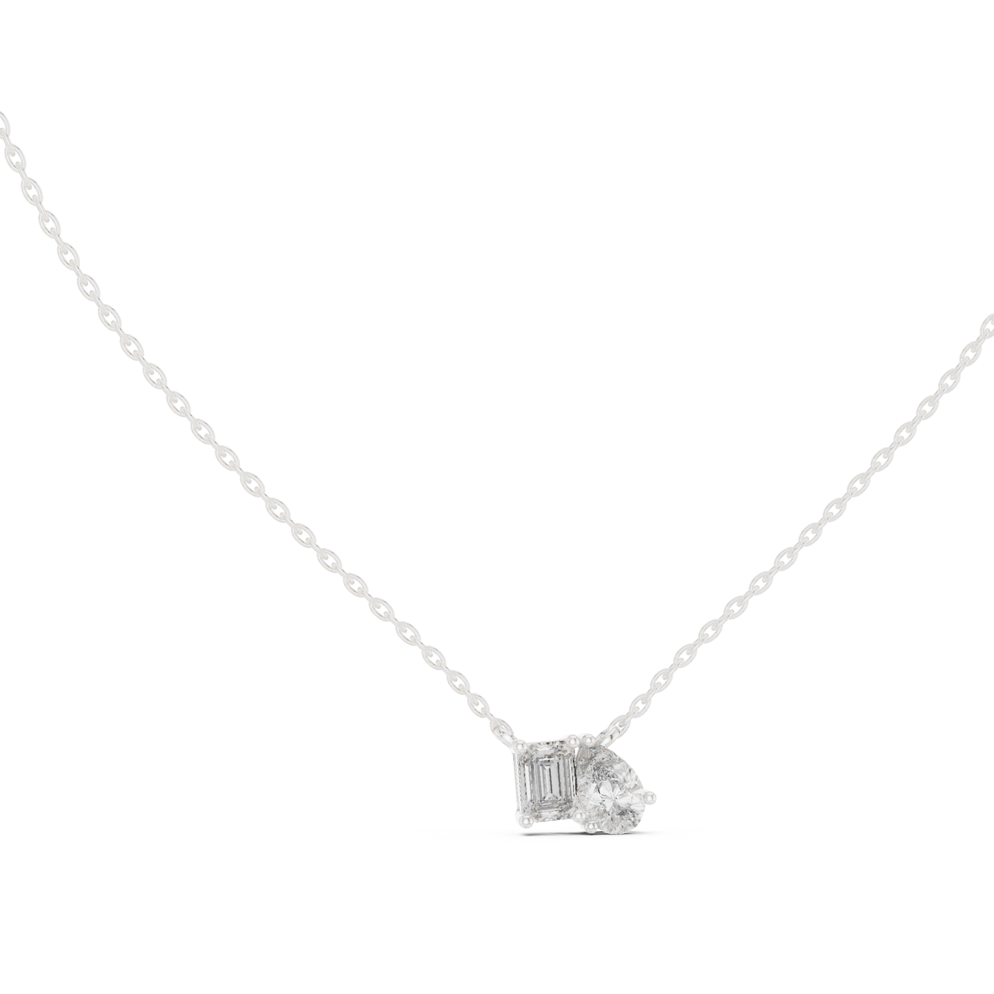Fine Jewelry Two Stone Diamond Pendant in Rose Gold