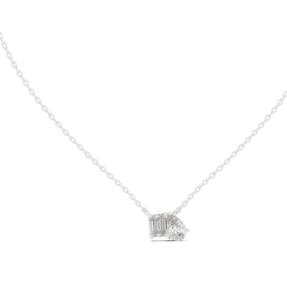 Fine Jewelry Two Stone Diamond Pendant in Rose Gold