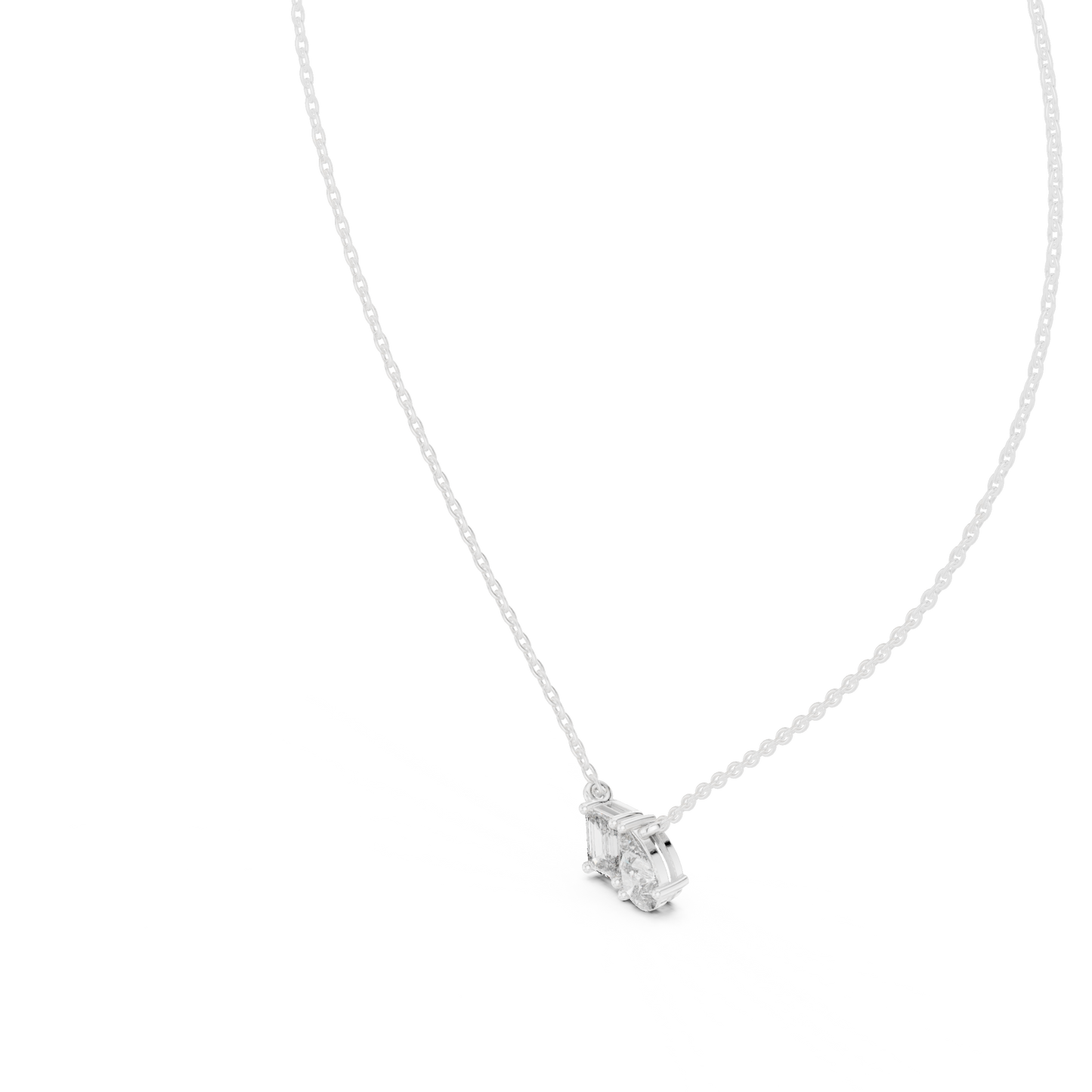 Fine Jewelry Two Stone Diamond Pendant in Rose Gold