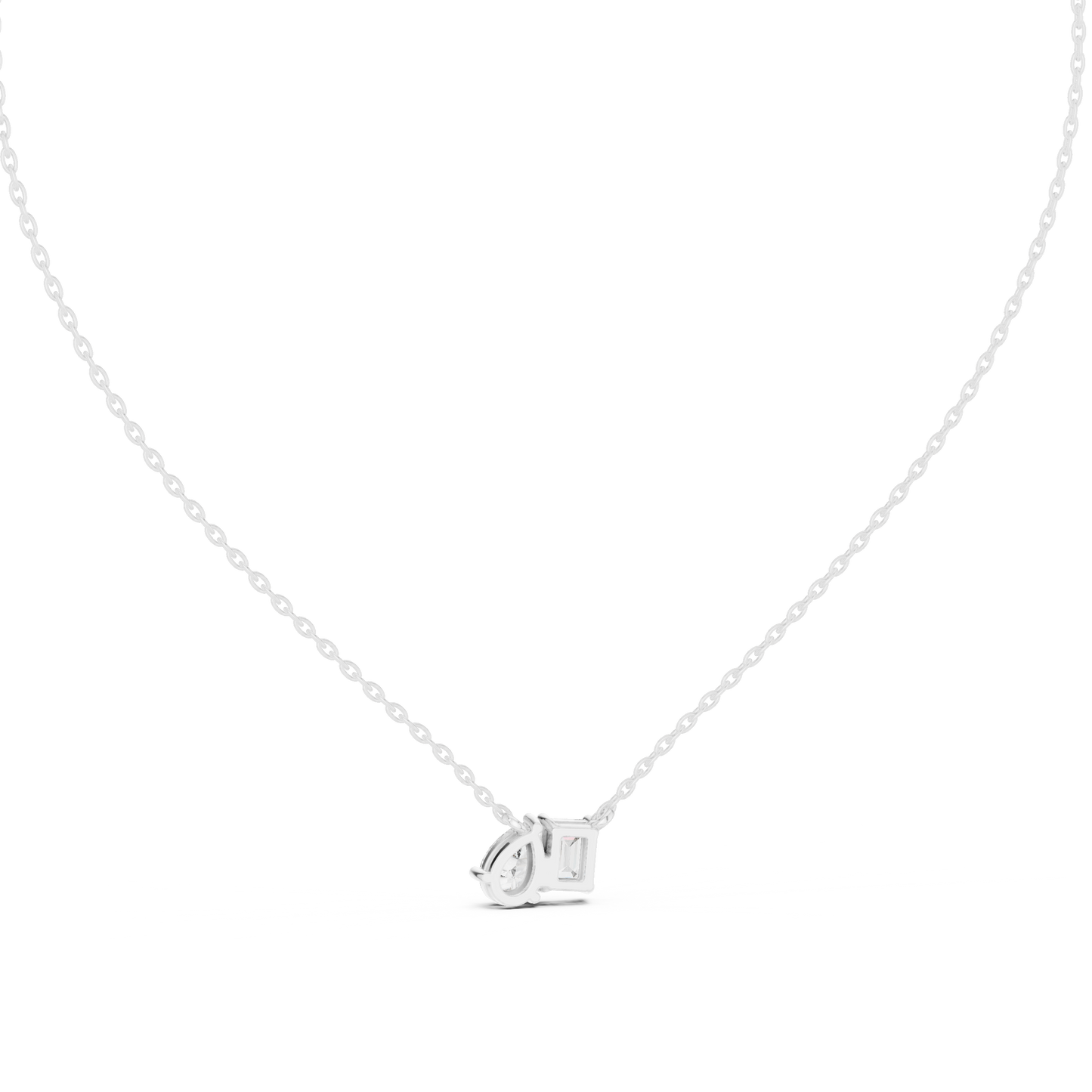 Fine Jewelry Two Stone Diamond Pendant in Rose Gold