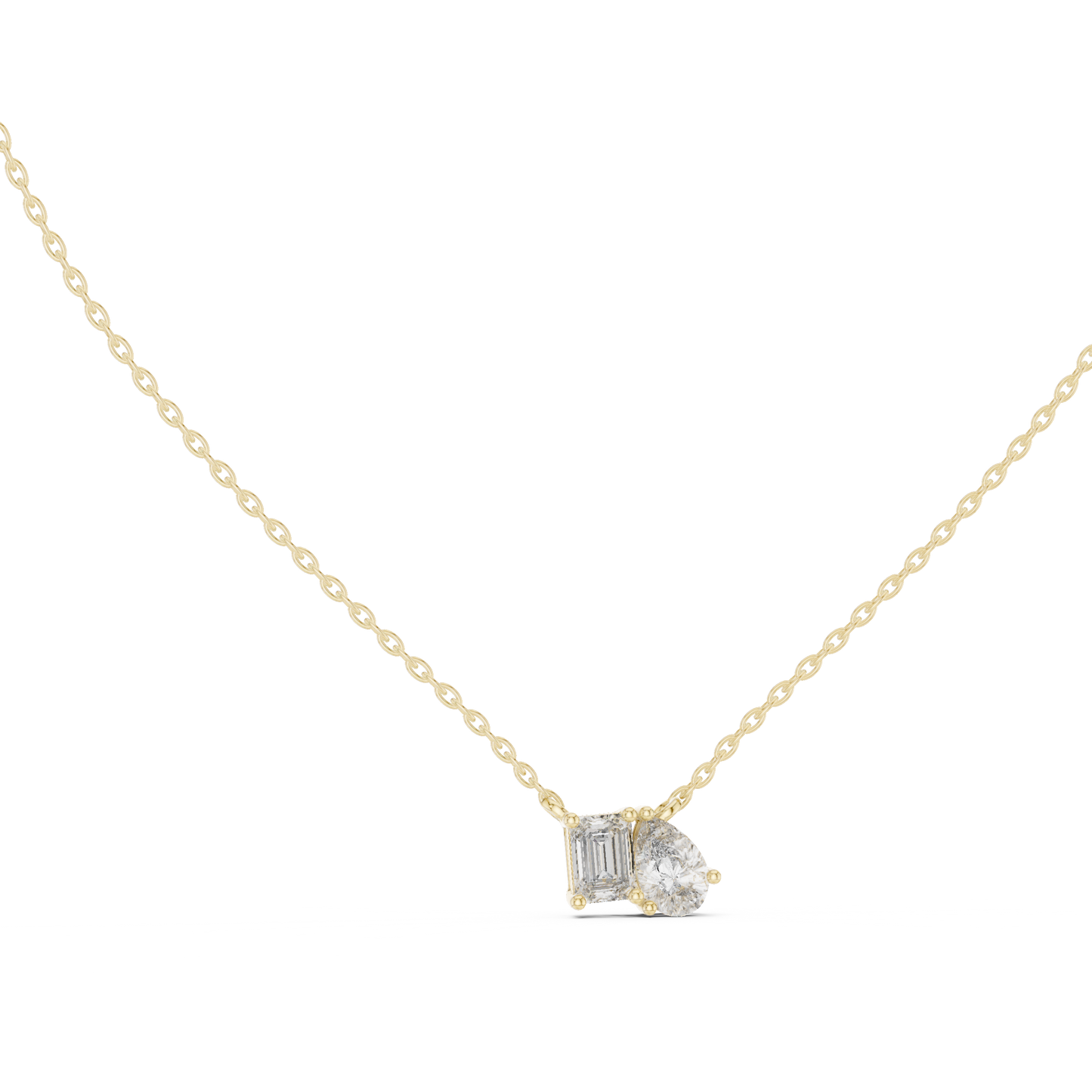 Fine Jewelry Two Stone Diamond Pendant in Rose Gold