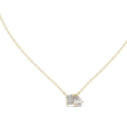 Fine Jewelry Two Stone Diamond Pendant in Rose Gold