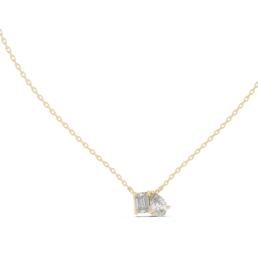 Fine Jewelry Two Stone Diamond Pendant in Rose Gold