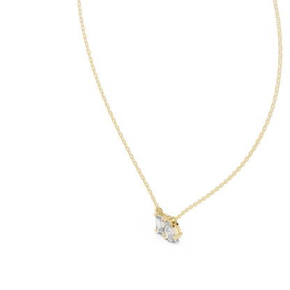 Fine Jewelry Two Stone Diamond Pendant in Rose Gold