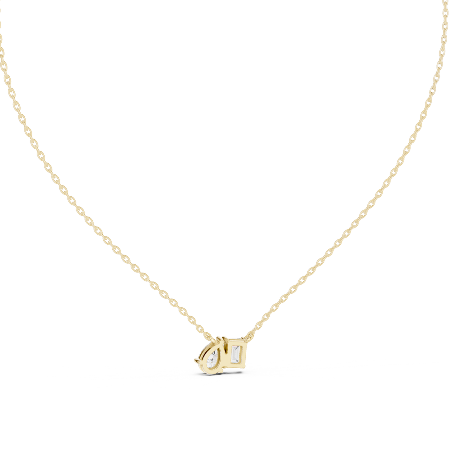 Fine Jewelry Two Stone Diamond Pendant in Rose Gold