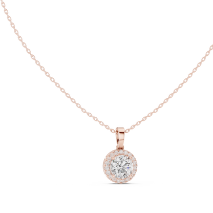 Timeless Round Diamond Pendant with Sparkling Halo