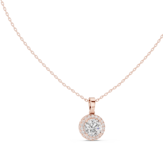 Timeless Round Diamond Pendant with Sparkling Halo