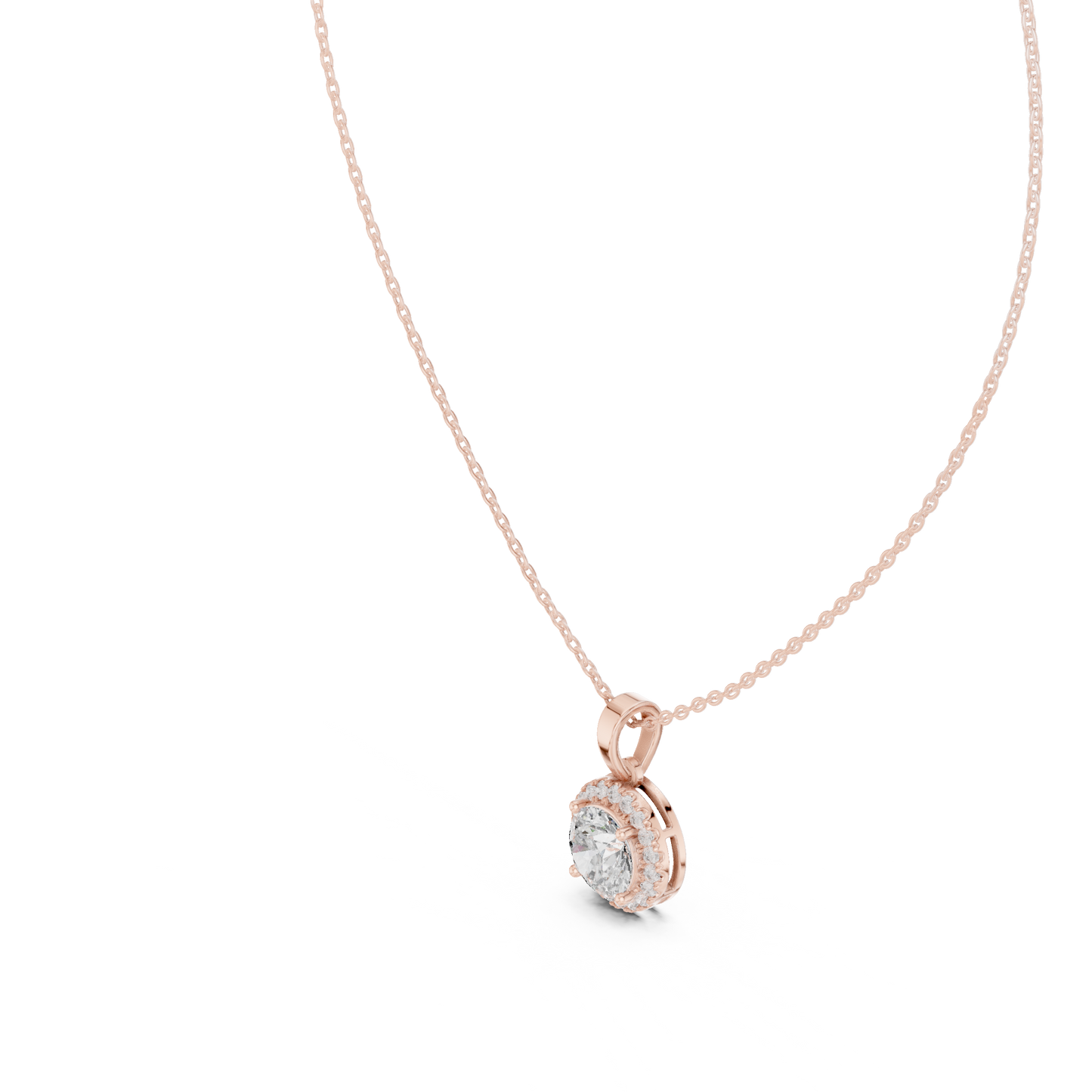 Timeless Round Diamond Pendant with Sparkling Halo