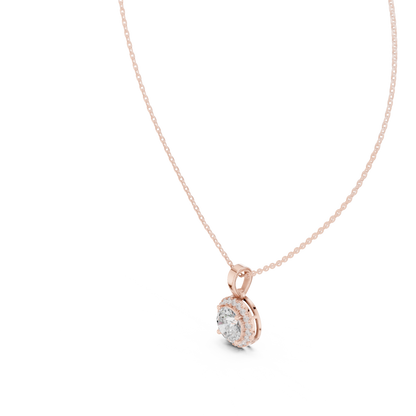 Timeless Round Diamond Pendant with Sparkling Halo