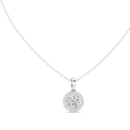 Timeless Round Diamond Pendant with Sparkling Halo