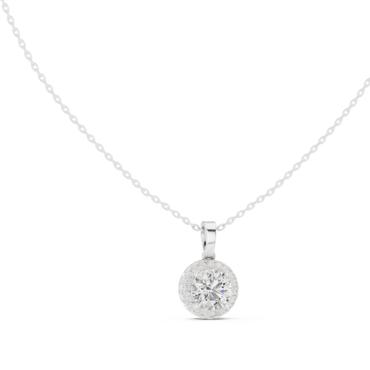 Timeless Round Diamond Pendant with Sparkling Halo