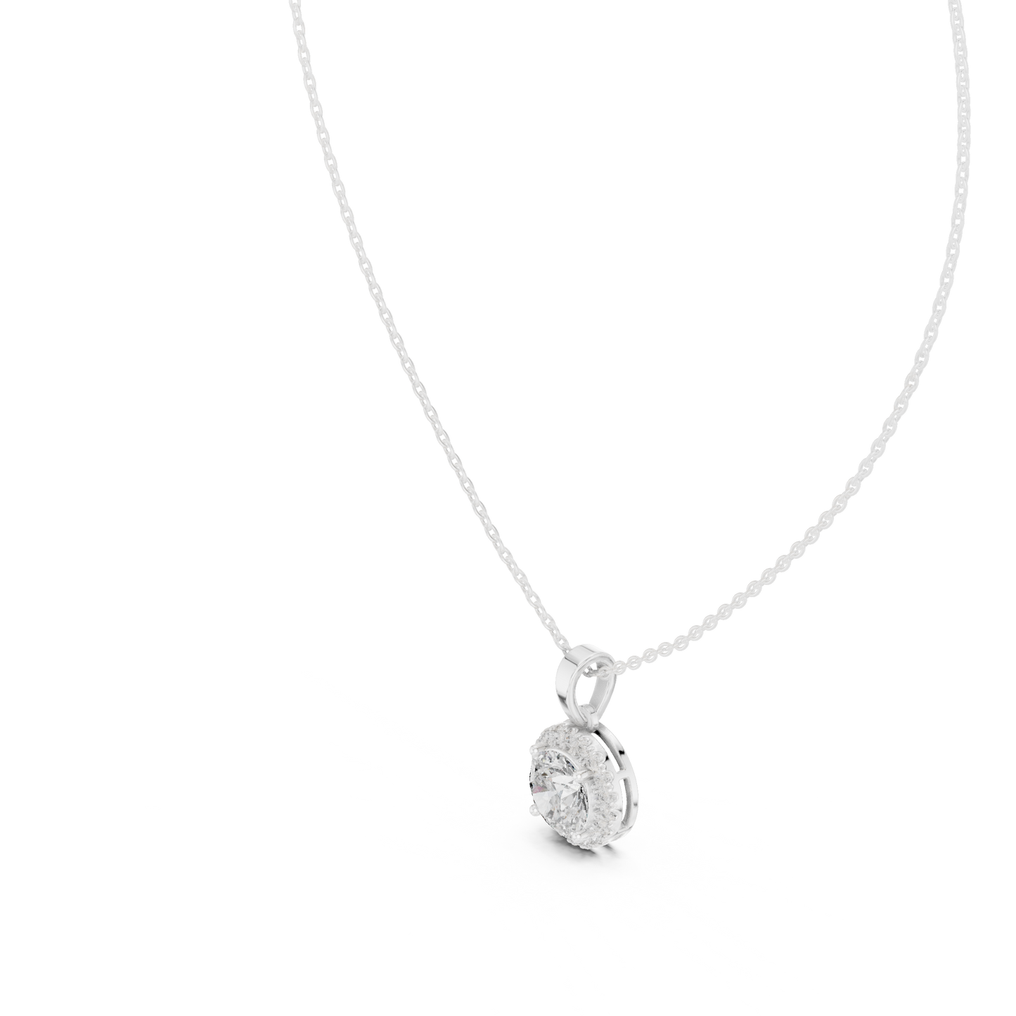 Timeless Round Diamond Pendant with Sparkling Halo