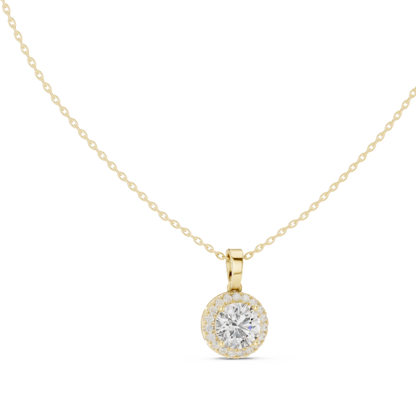 Timeless Round Diamond Pendant with Sparkling Halo