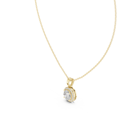 Timeless Round Diamond Pendant with Sparkling Halo