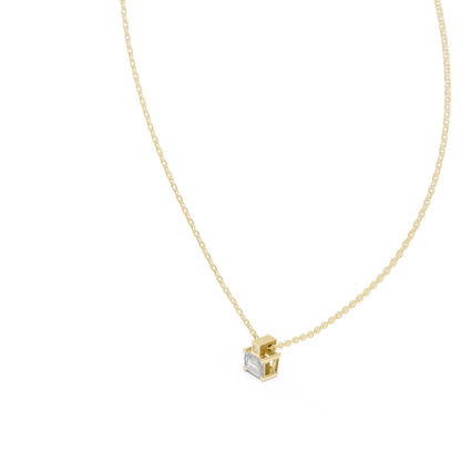 Fine Jewelry Emerald Cut Solitaire Pendant with Diamond Detail