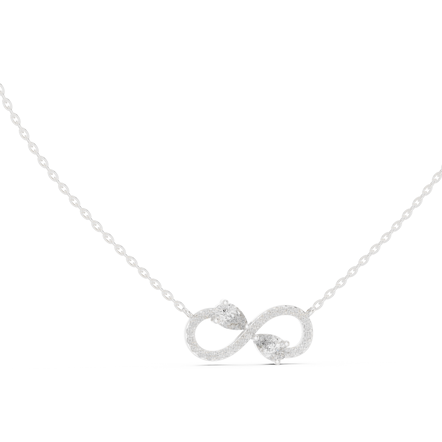 Luxury Infinity Diamond Pendant with Dual Stone Design