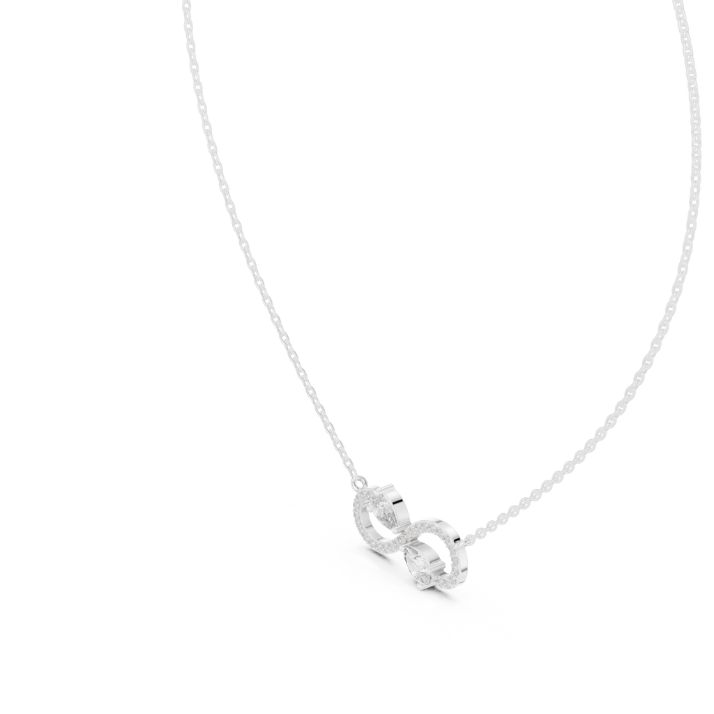 Luxury Infinity Diamond Pendant with Dual Stone Design