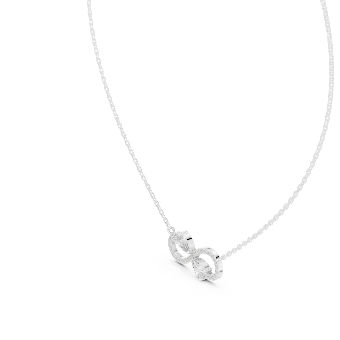 Luxury Infinity Diamond Pendant with Dual Stone Design