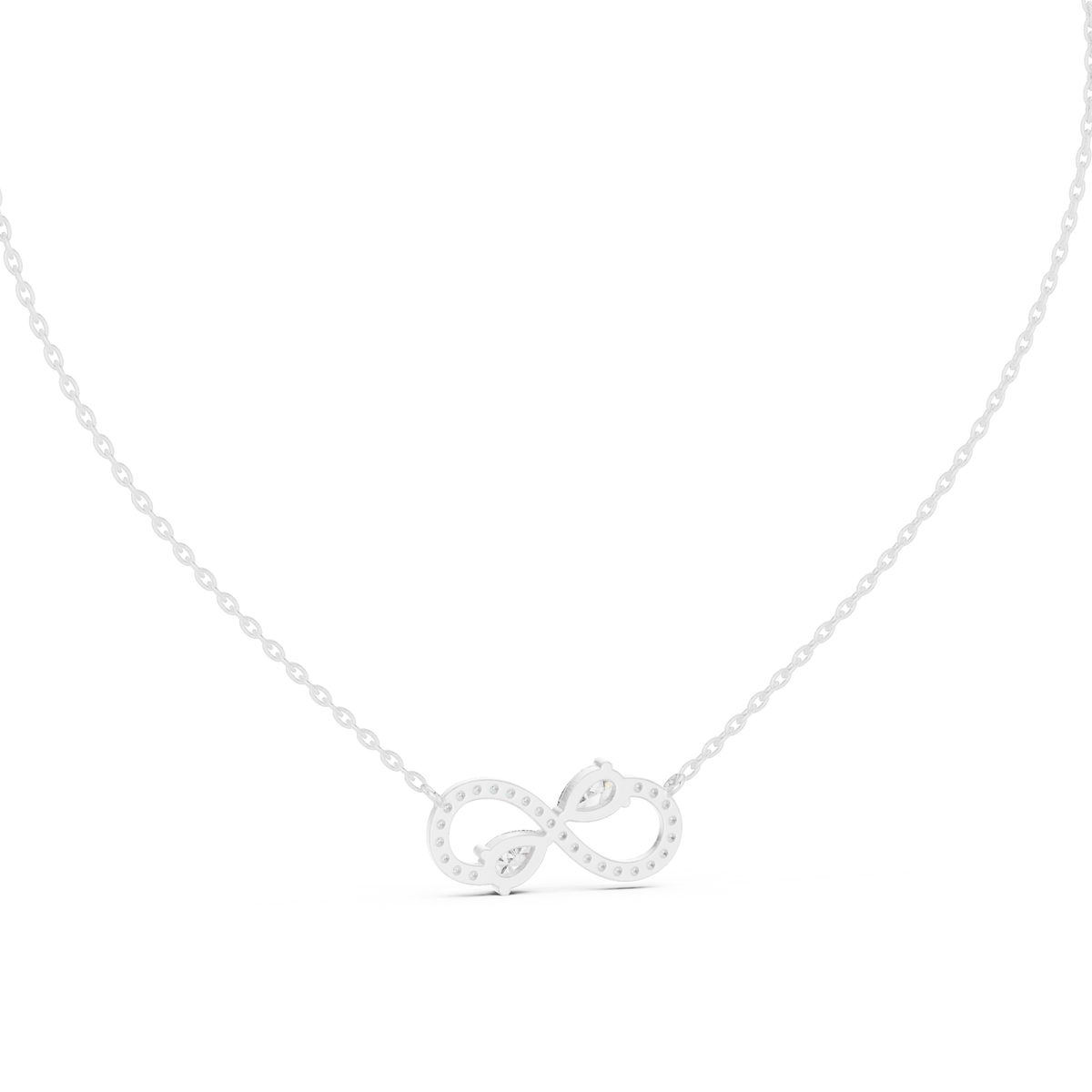 Luxury Infinity Diamond Pendant with Dual Stone Design