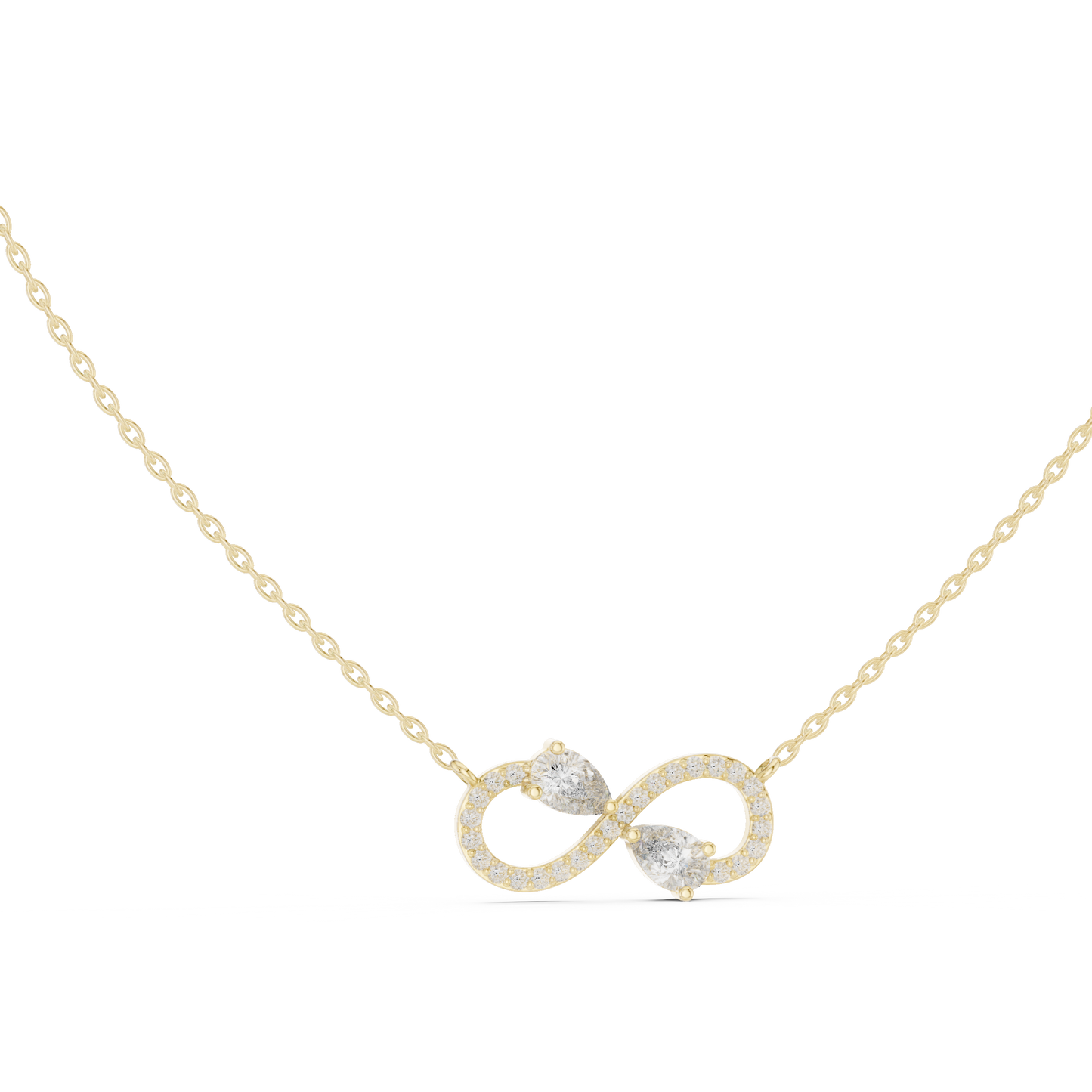Luxury Infinity Diamond Pendant with Dual Stone Design
