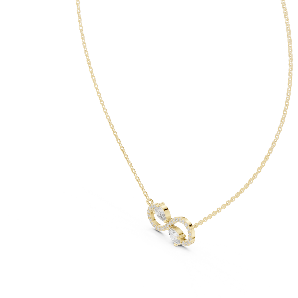 Luxury Infinity Diamond Pendant with Dual Stone Design