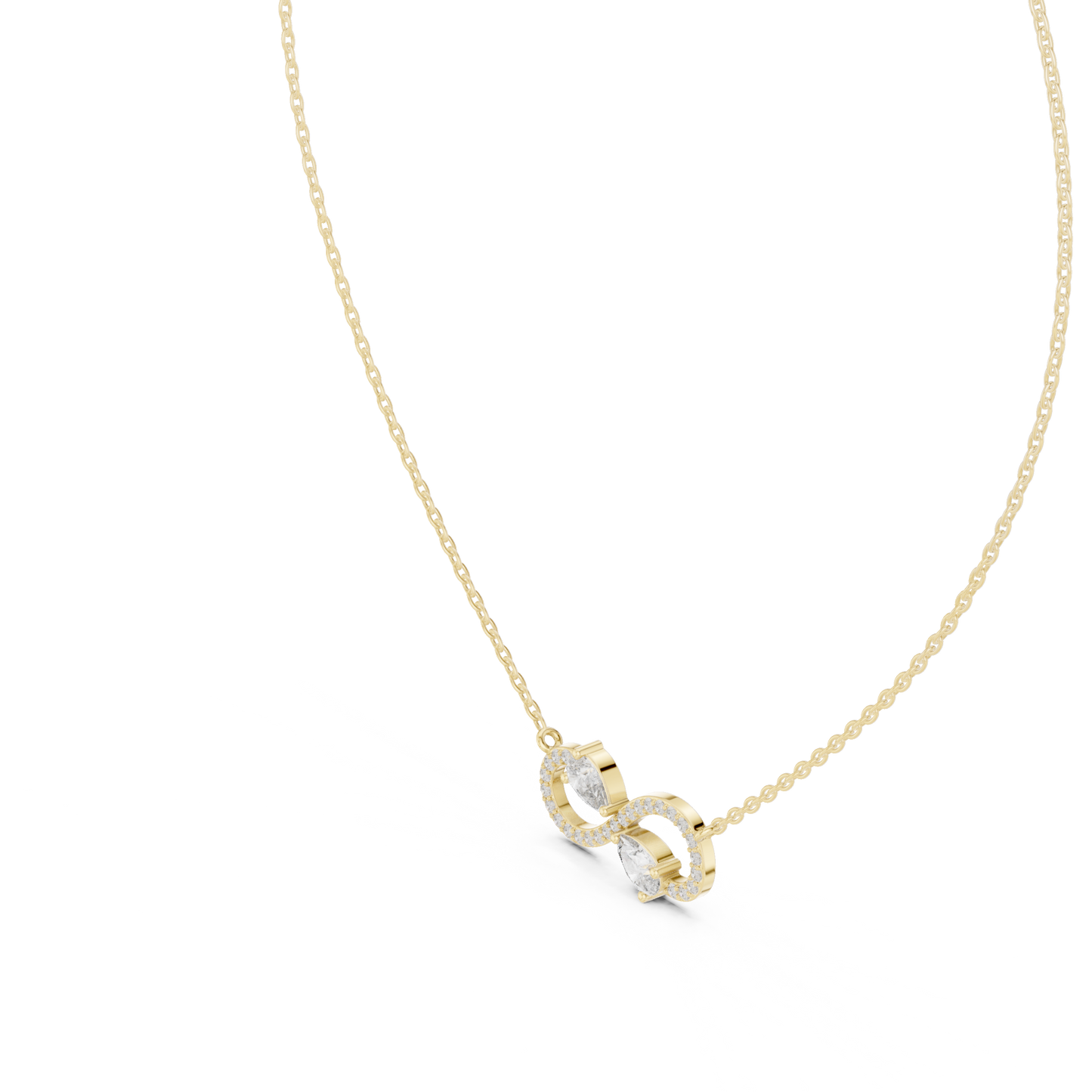 Luxury Infinity Diamond Pendant with Dual Stone Design