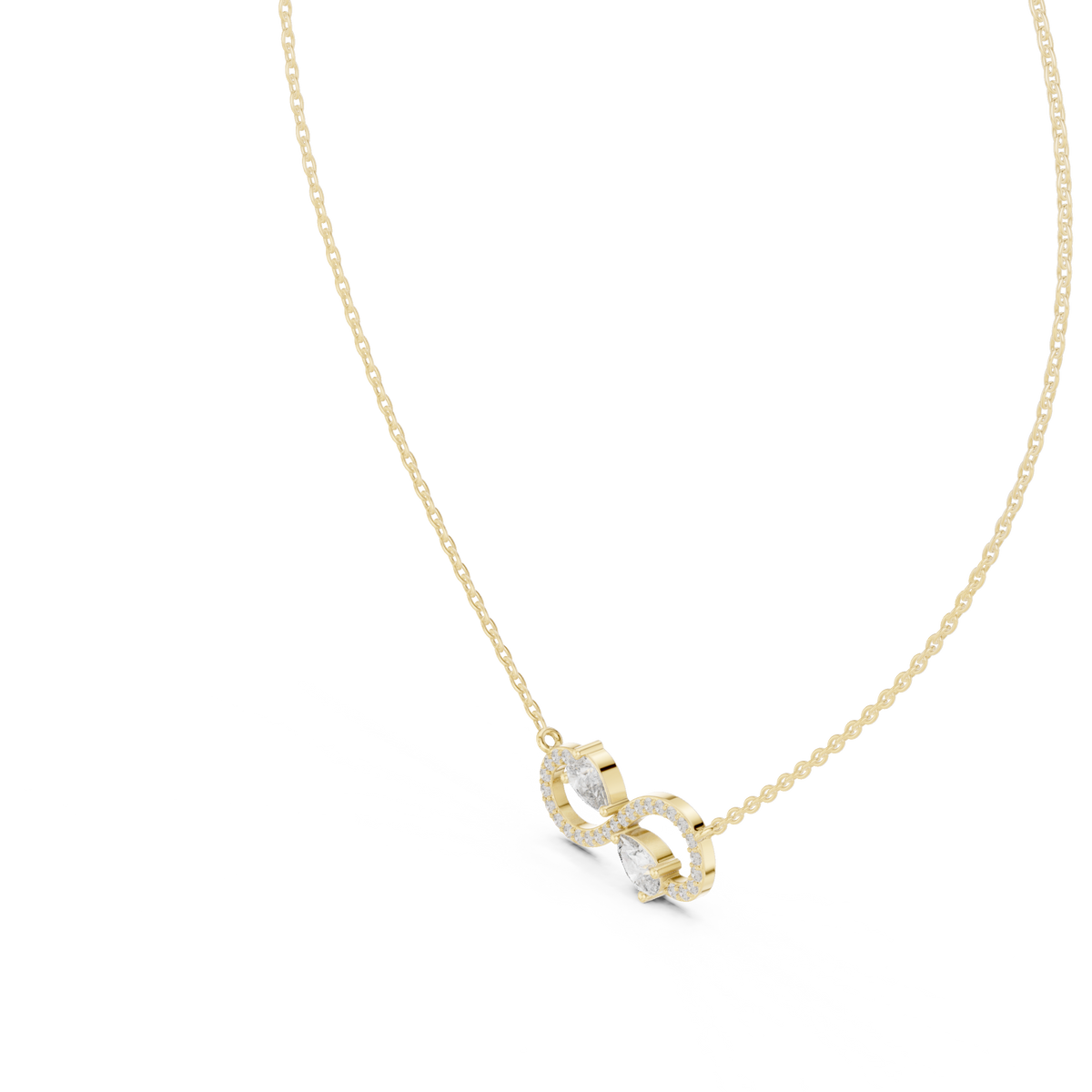 Luxury Infinity Diamond Pendant with Dual Stone Design
