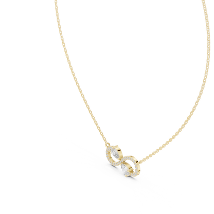 Luxury Infinity Diamond Pendant with Dual Stone Design