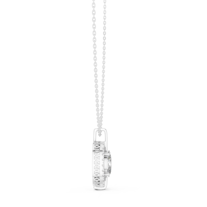 Elegant Oval Halo Diamond Pendant Necklace