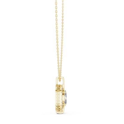 Elegant Oval Halo Diamond Pendant Necklace