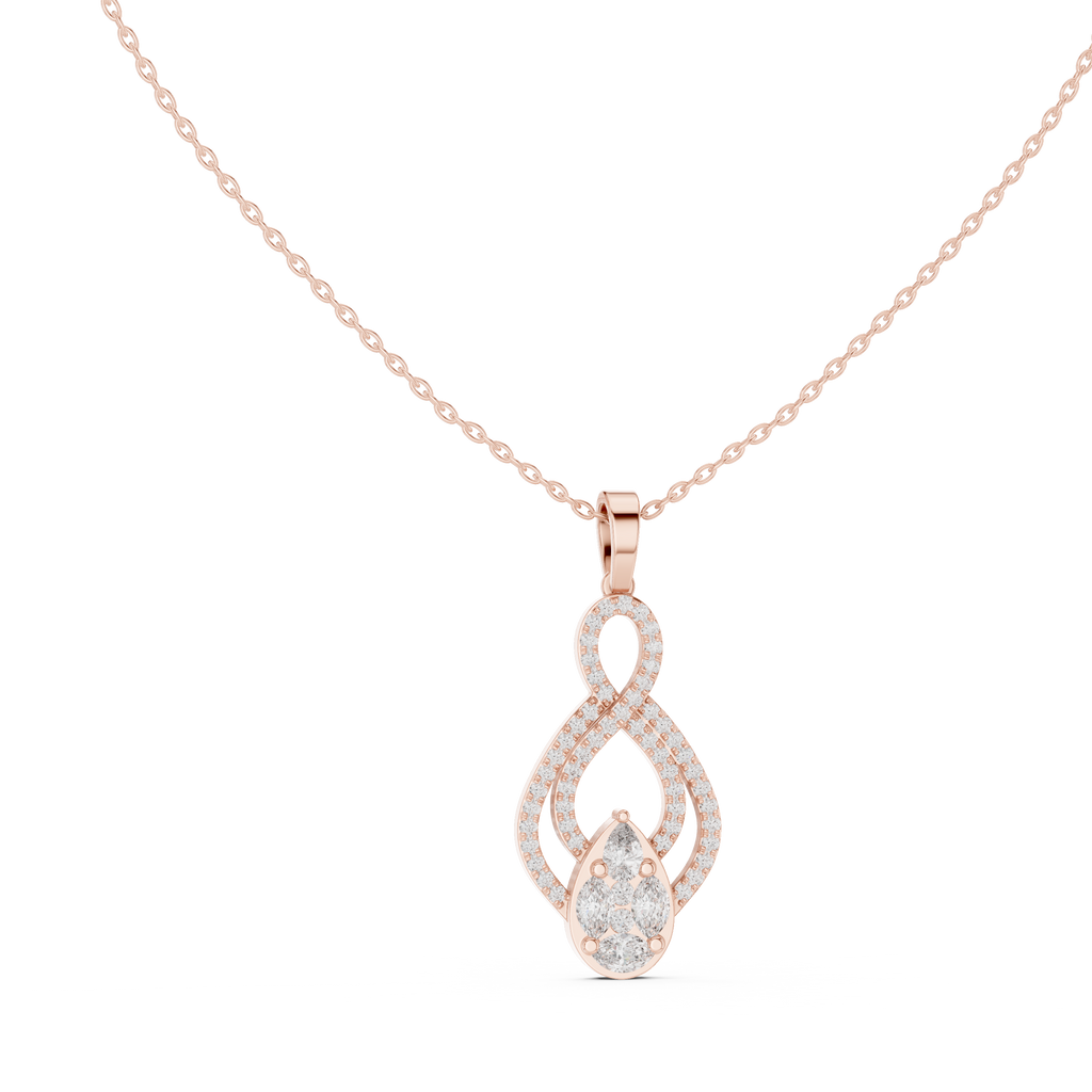 Luxury Infinity Teardrop Diamond Pendant for Women