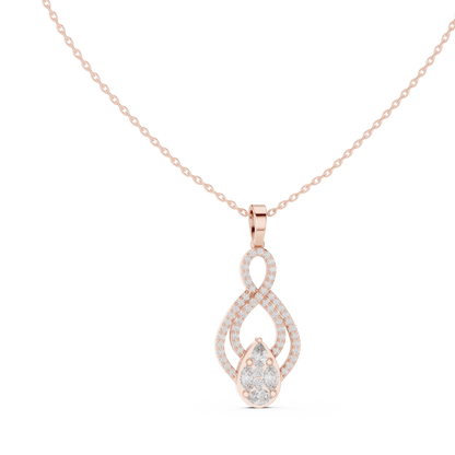 Luxury Infinity Teardrop Diamond Pendant for Women