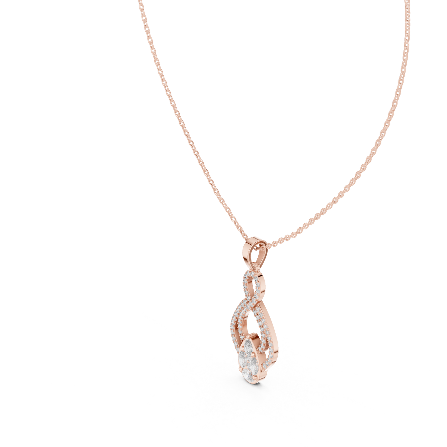 Luxury Infinity Teardrop Diamond Pendant for Women